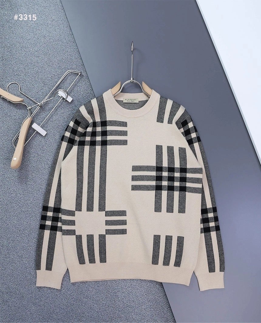 BBR 클래식 체크 라운드 스웨터