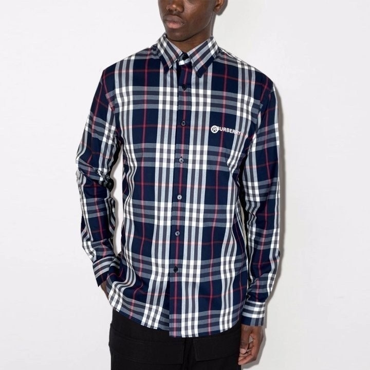 BBR  로고 프린트 체크 셔츠