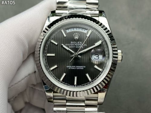 #로렉스 C공장 3255 데이데이트 올실버 그레이 스트라이프 다이얼 (프레지던트) 40MM