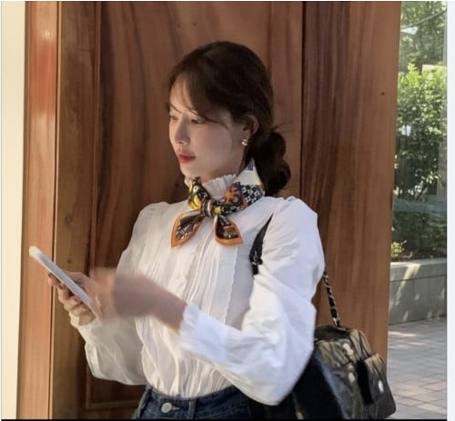 에VVV 오렌지퍼플 실크 방도