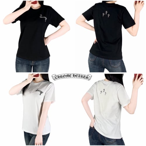 <크롬 십자가 면 반팔>