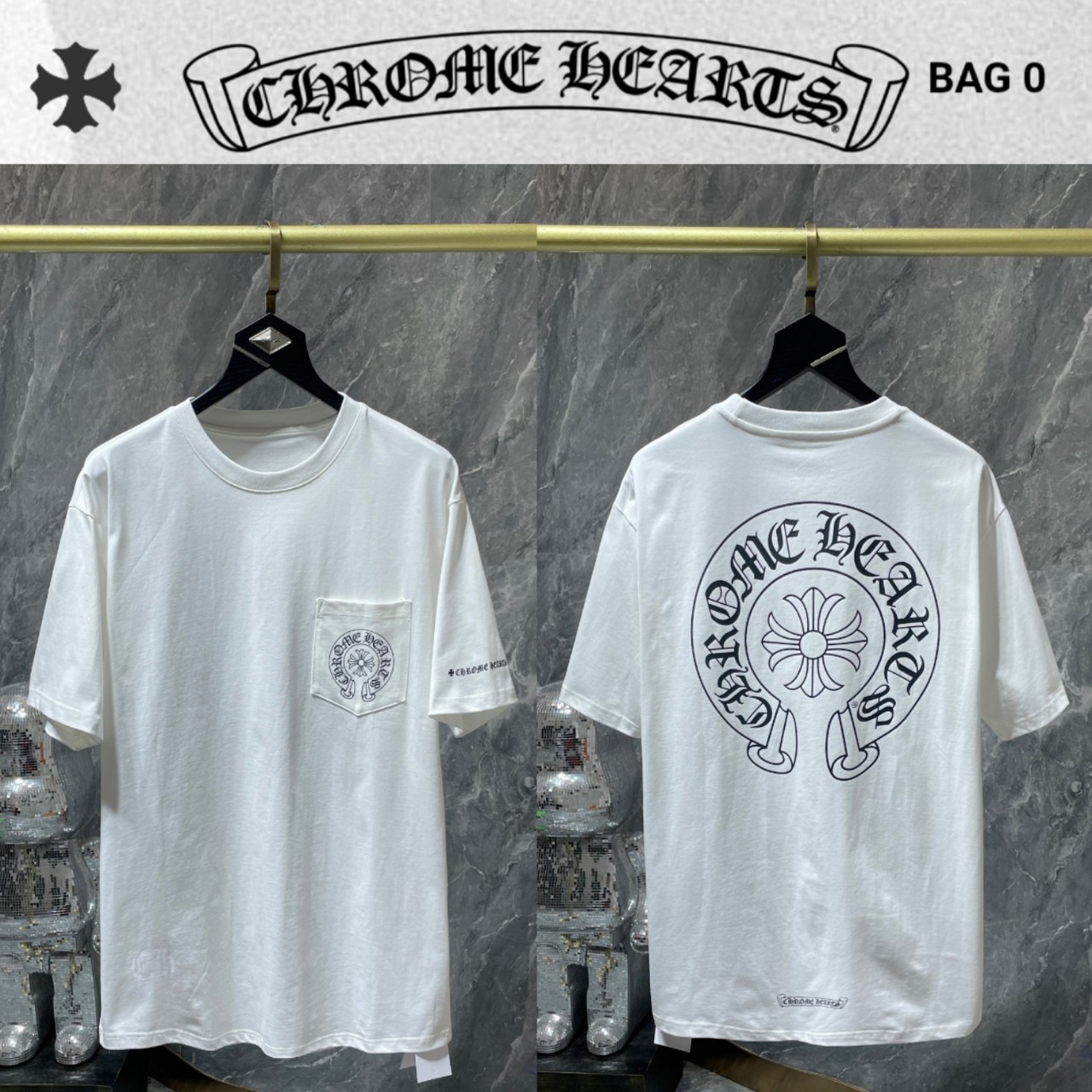 Chr*******  포켓 말발굽 로고 티셔츠