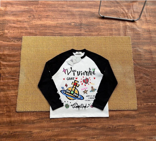 💕 비** 웨스트우드 낙서 프린트 롱슬리브 - 수입