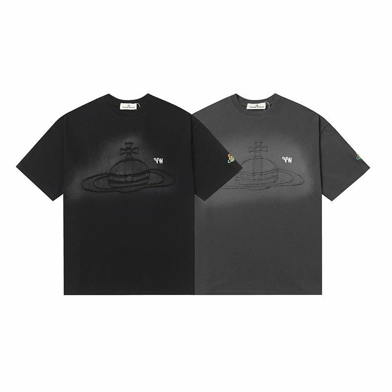 💕 비** 웨스트우드 워싱 자수로고 티셔츠