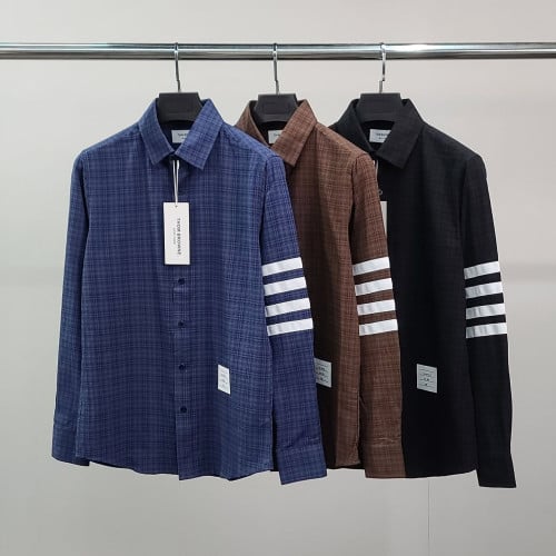 💕 톰* 화이트완장 타탄체크 셔츠