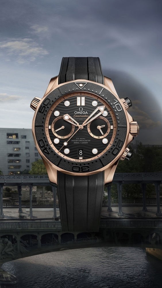 💕 오** 코액시얼 씨마스터 다이버300M 블랙다이얼 로즈골드