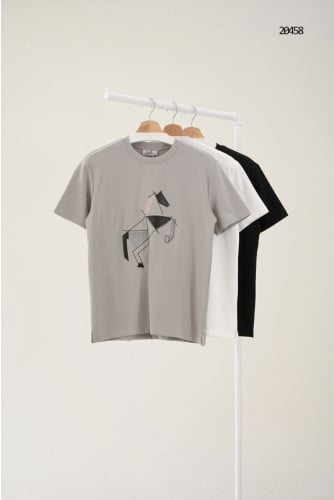 🔆 [HERMES] 에르메스 아트워크 호스 그래픽 반팔 티셔츠 🔆