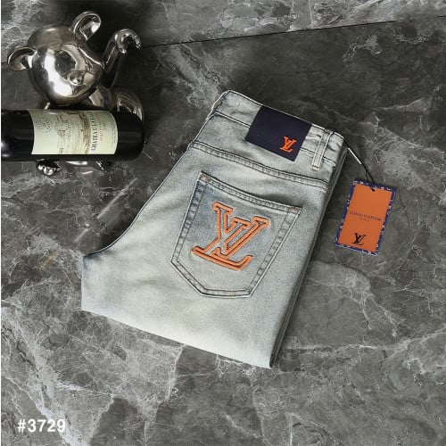 🍀 [LOUIS VUITTON] 루이비통 LV 오렌지 자수로고 워싱 데님 팬츠 🍀