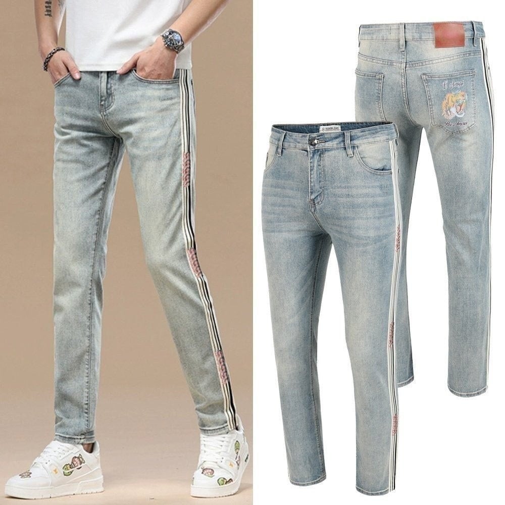 💕 구* 라인 타이거 아이스 워싱 청바지