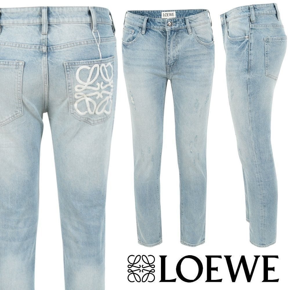 💕 로** 화이트 아나그램 연청 슬림 일자진