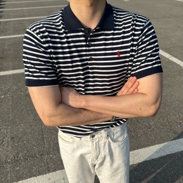 💕 폴* 단가라 카라 반팔니트