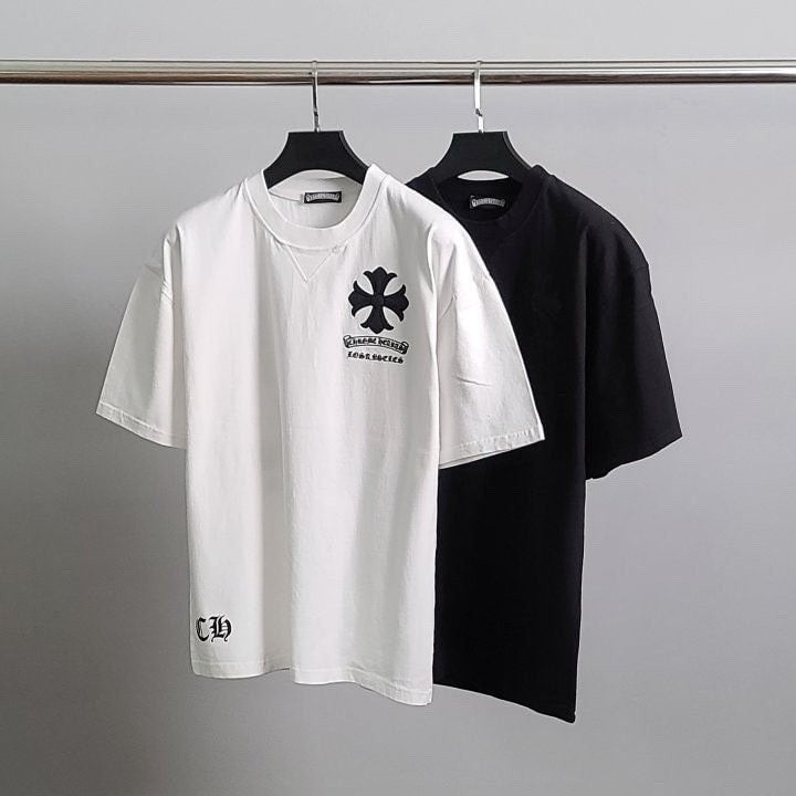 💕 크* 레더십자가 오버핏 반팔