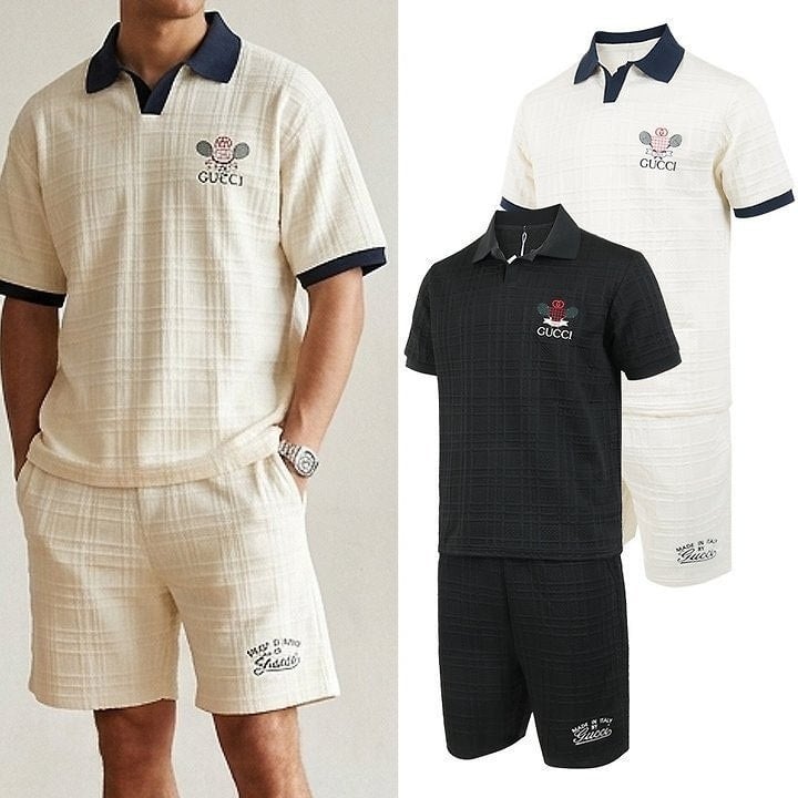 💕 구* 라켓자수 와플 오픈카라 세트