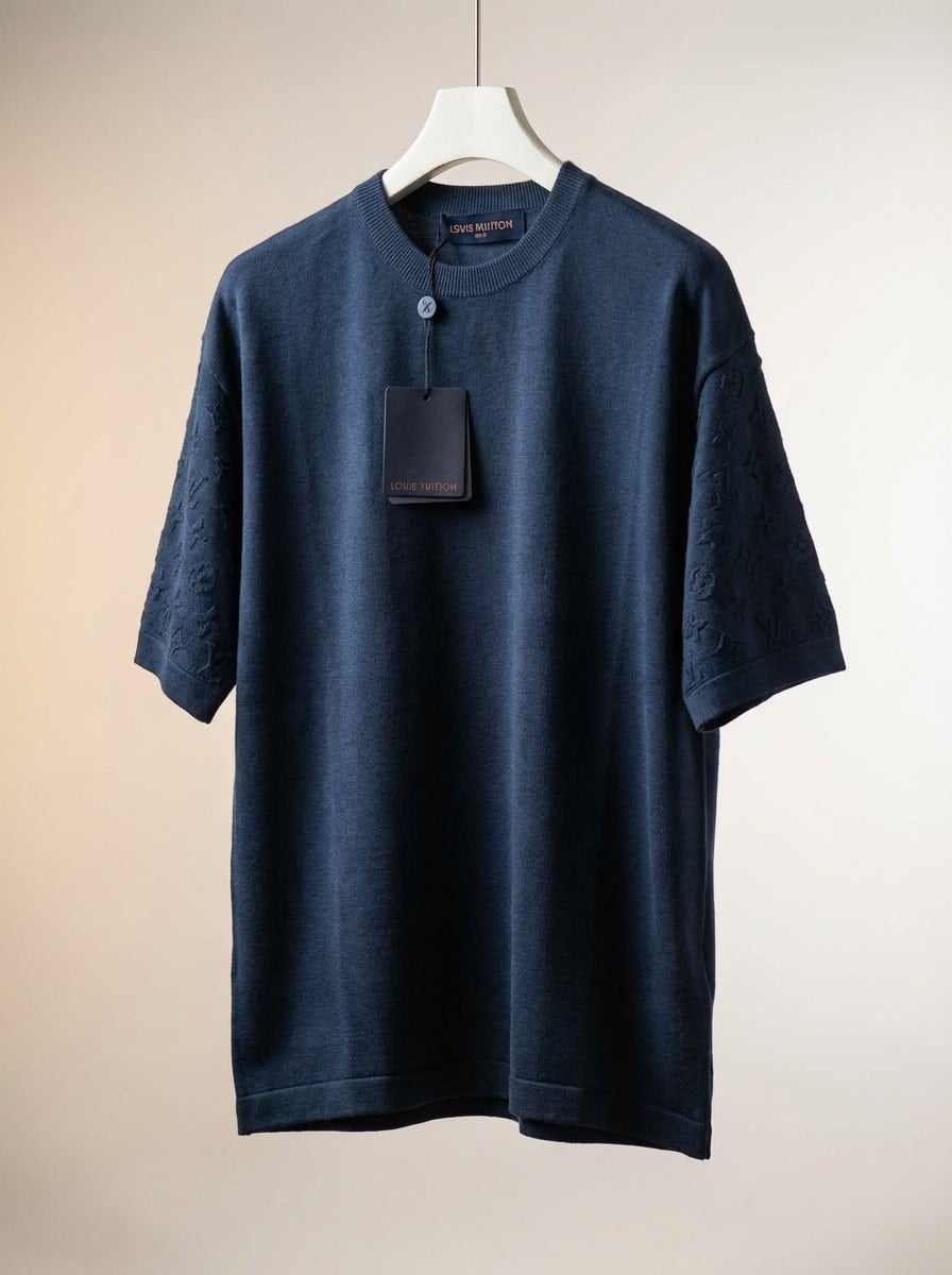 루이비통 쇼트 슬리브드 코튼 크루넥 니트 웨어