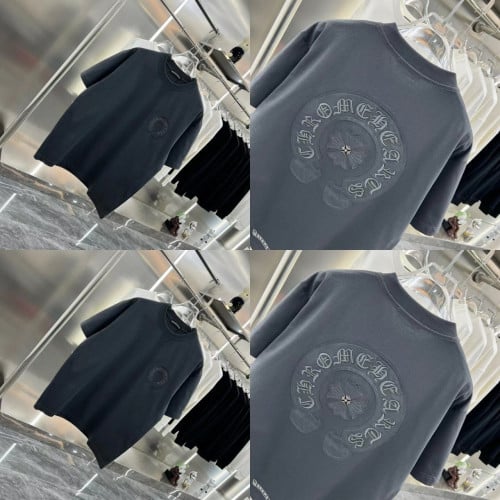 크*롬하츠 덧댐자수로고 워싱 티셔츠 입고~