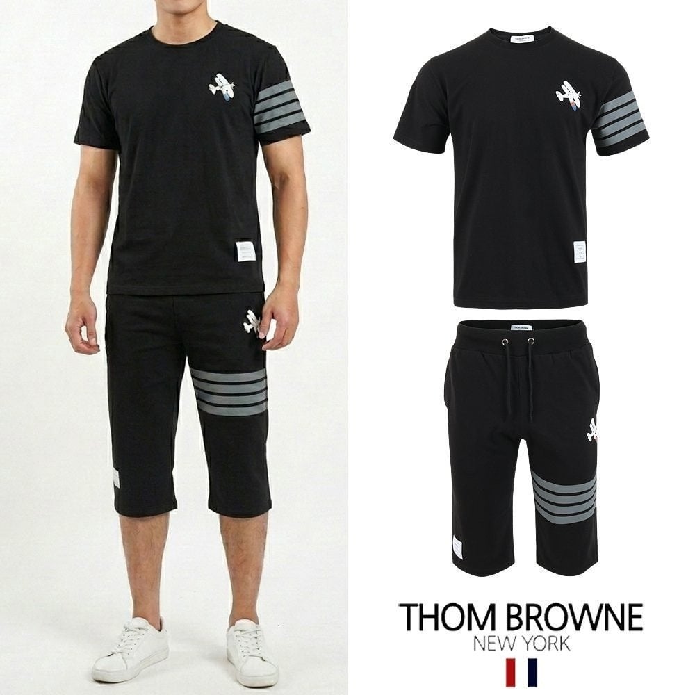 💕 톰* 다크 4바 플레인 프린팅 7부 셋업