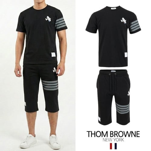 💕 톰* 다크 4바 플레인 프린팅 7부 셋업