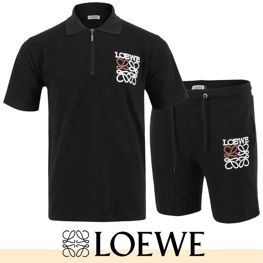 💕 로** 아나그램 자수 지퍼 카라 하프 셋업