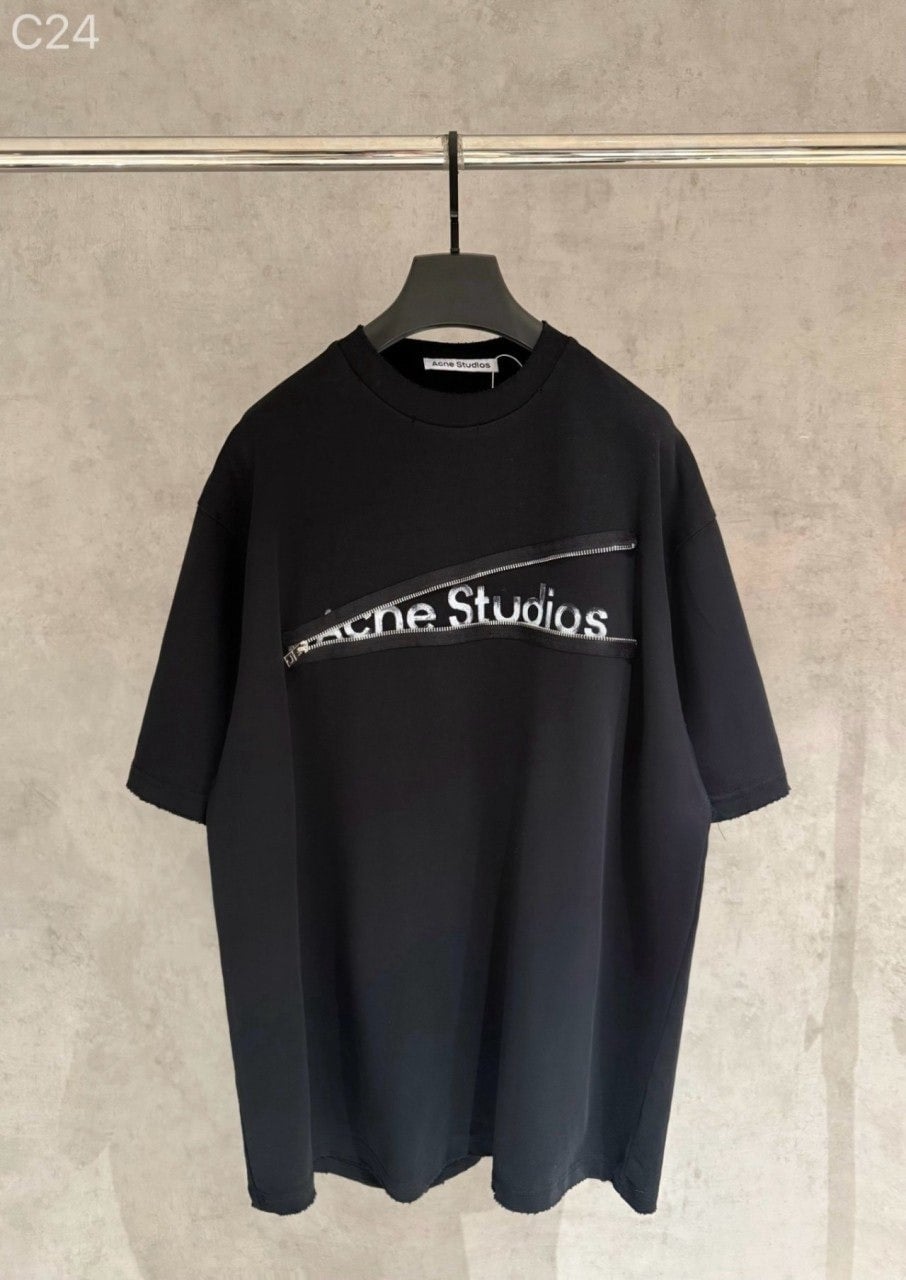 💕 아** 지퍼 로고 티셔츠