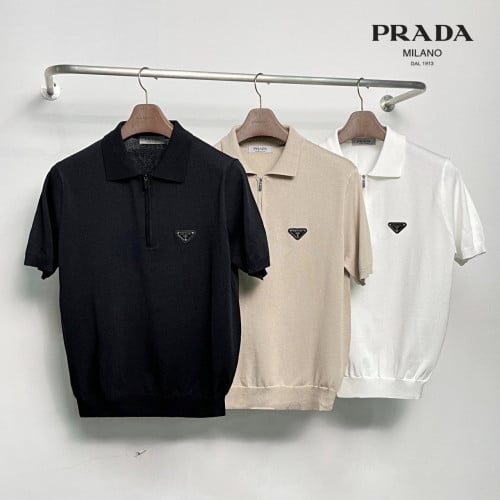 💕 프** 삼각플레이트 지퍼카라 니트반팔