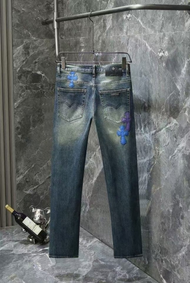 *빅사이즈 추가* 레더패치 스판 데님진 CR-946