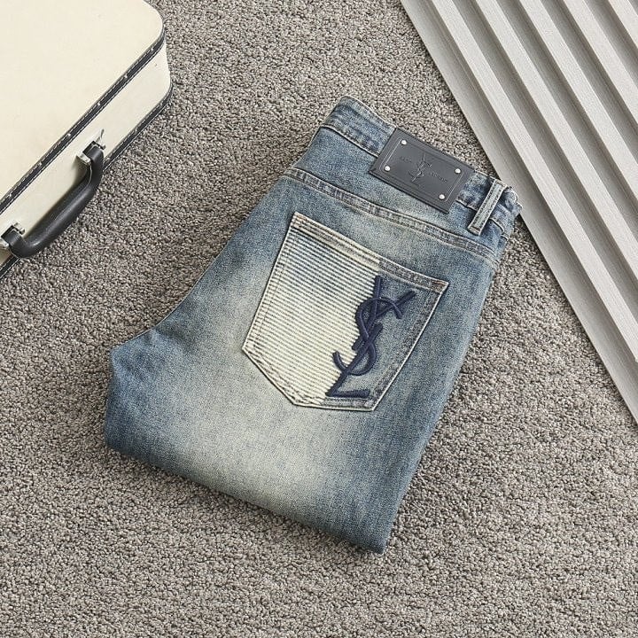 *빅사이즈 추가* 백포켓 자수로고 스판 워싱 데님진 SL-343