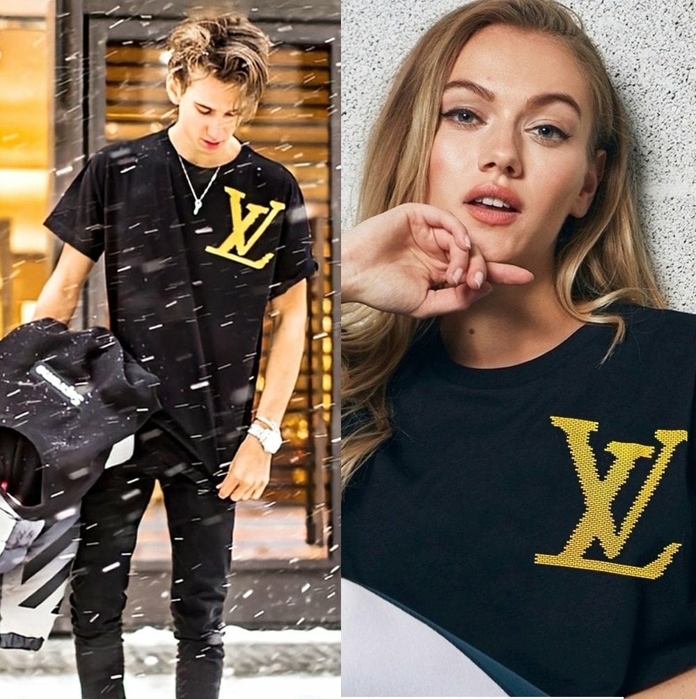 브릭 프린팅 커플 반팔티셔츠 LOU-1947