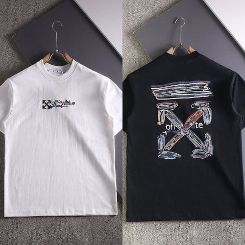 아트 자수로고 라운드 티셔츠 OFF-1388