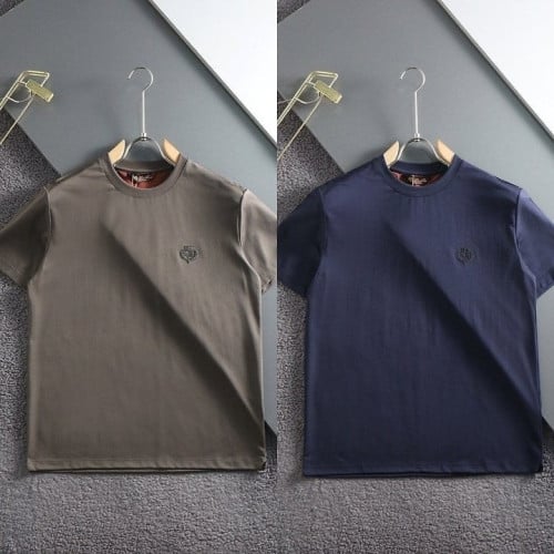 시그니처 자수로고 면실켓 라운드 티셔츠 LO-291