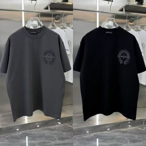 *빅사이즈 추가* 레터링 자수로고 라운드 티셔츠 CR-1028