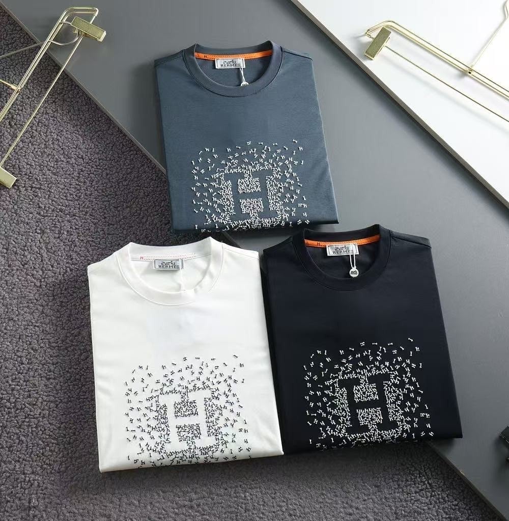 *빅사이즈 추가* 레터링 H자수로고 실크 라운드 티셔츠 HE-1226