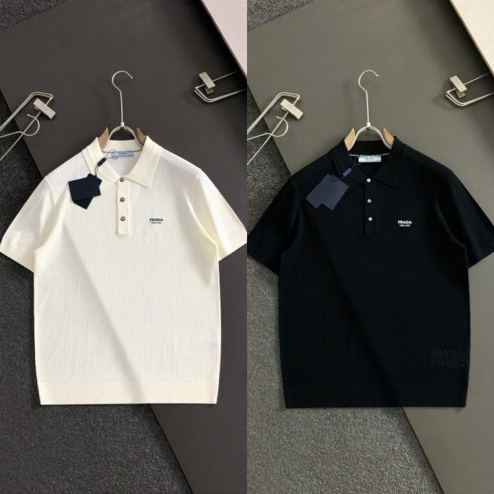 밀라노 자수로고 펀칭 라운드 니트 PR-3737