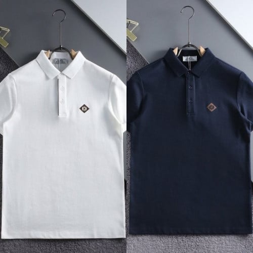 *빅사이즈 추가* H 레더패치로고 코튼 카라티 HE-1224