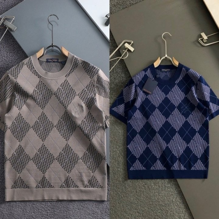 다미에 자수로고 라운드 니트 LOU-2664