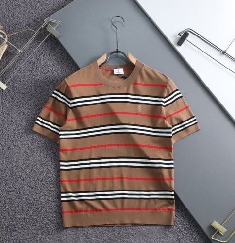 스트라이프 자수로고 라운드 니트 BB-3651