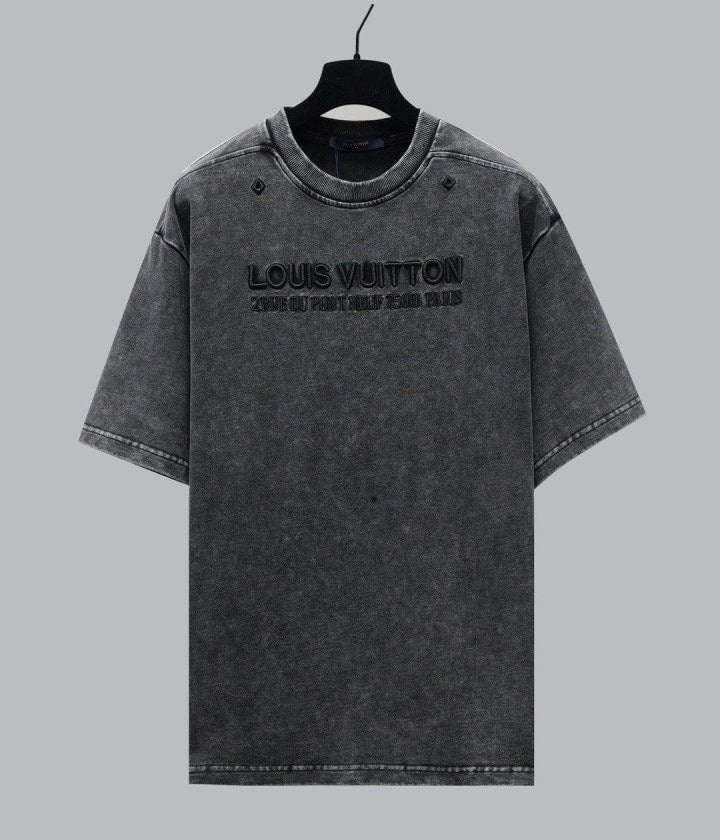 워시드 리브드 워싱 티셔츠 블랙 LOU-2403