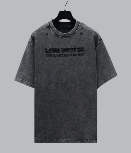 워시드 리브드 워싱 티셔츠 블랙 LOU-2403