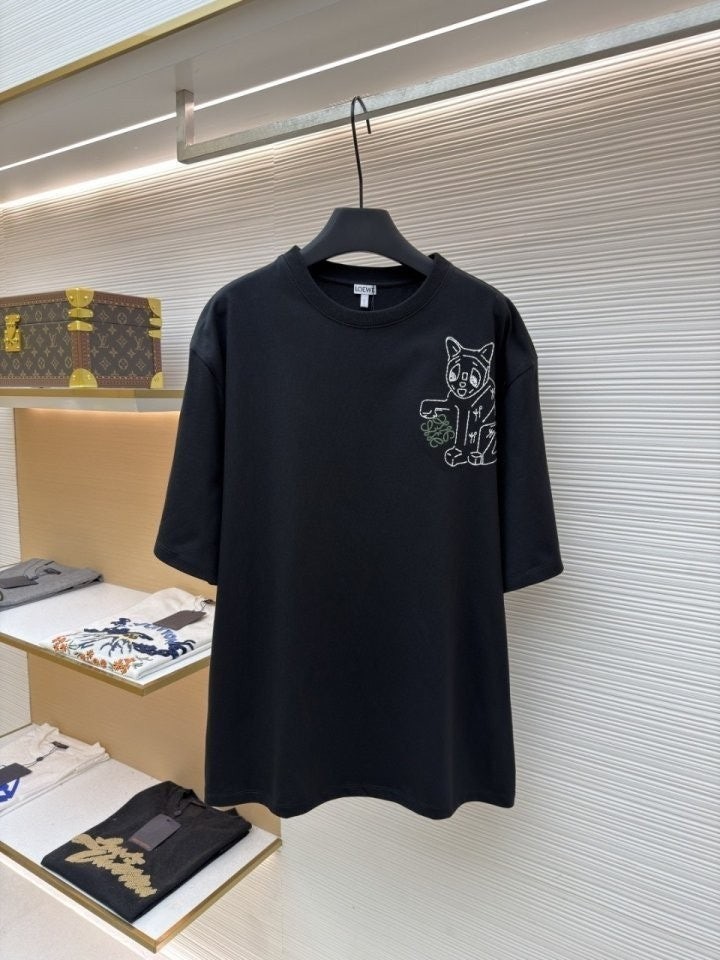 아나그램 캣 자수 티셔츠 LOE-587