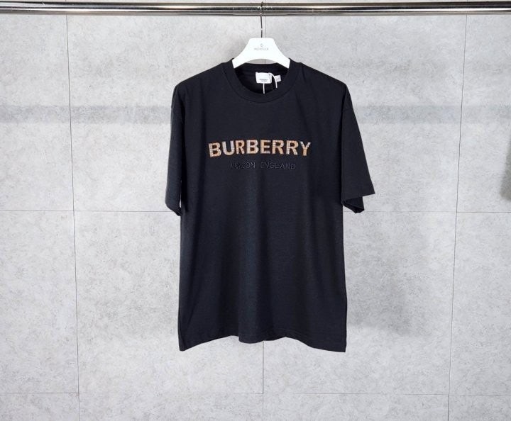 워싱 체크로고 티셔츠 블랙 BB-3381