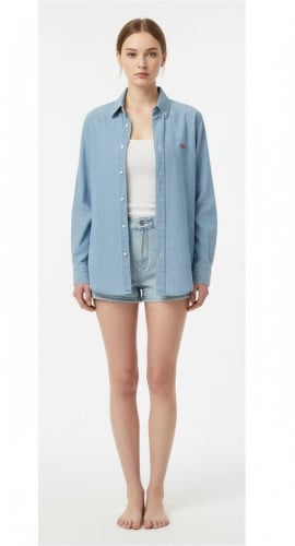 패치 데님 셔츠 SU-567