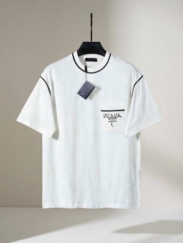 코튼 배색 자수로고 반팔 PR-3733