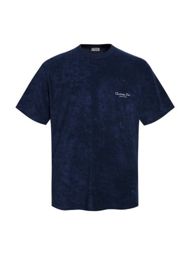 테리코튼 자수 반팔 네이비 DI-1871