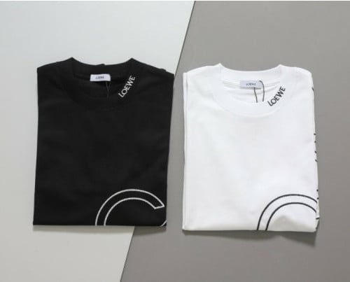 아나그램 자수 반팔티셔츠 LOE-596