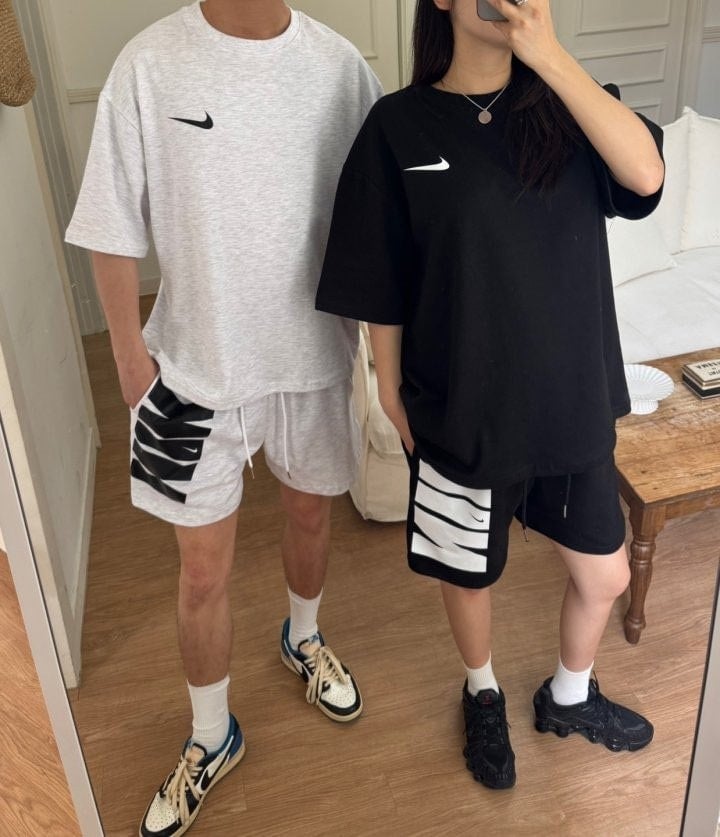 레터링 반팔셋업 NK-3693