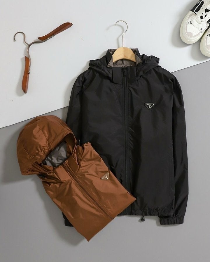 트라이앵글 로고 리버시블 후드 자켓 PR-3749