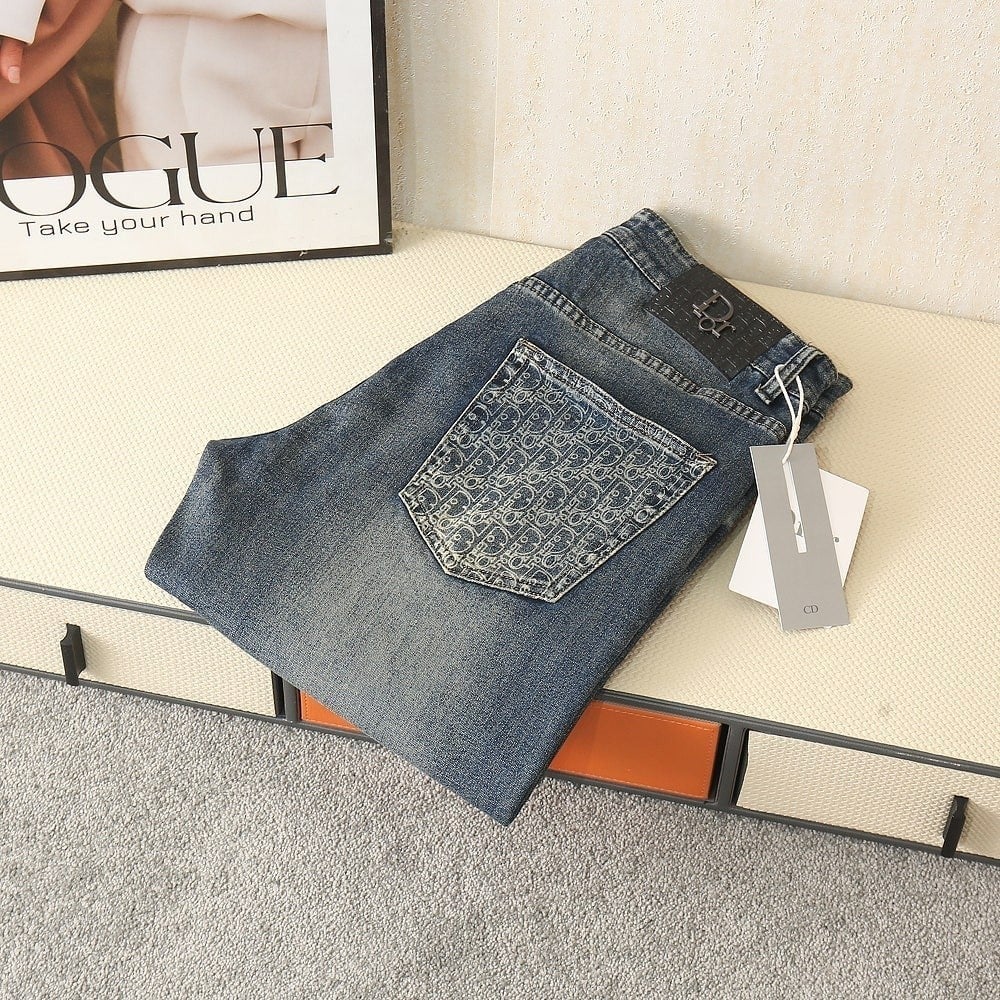 백포켓 자가드로고 스판 워싱 데님팬츠 DI-1876