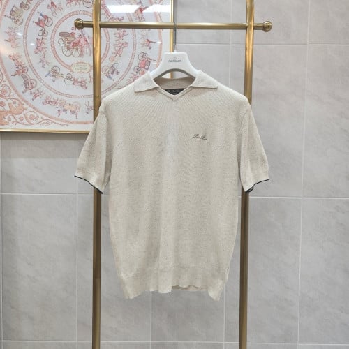 💕 로* 피아나 자수로고 린넨 카라 니트