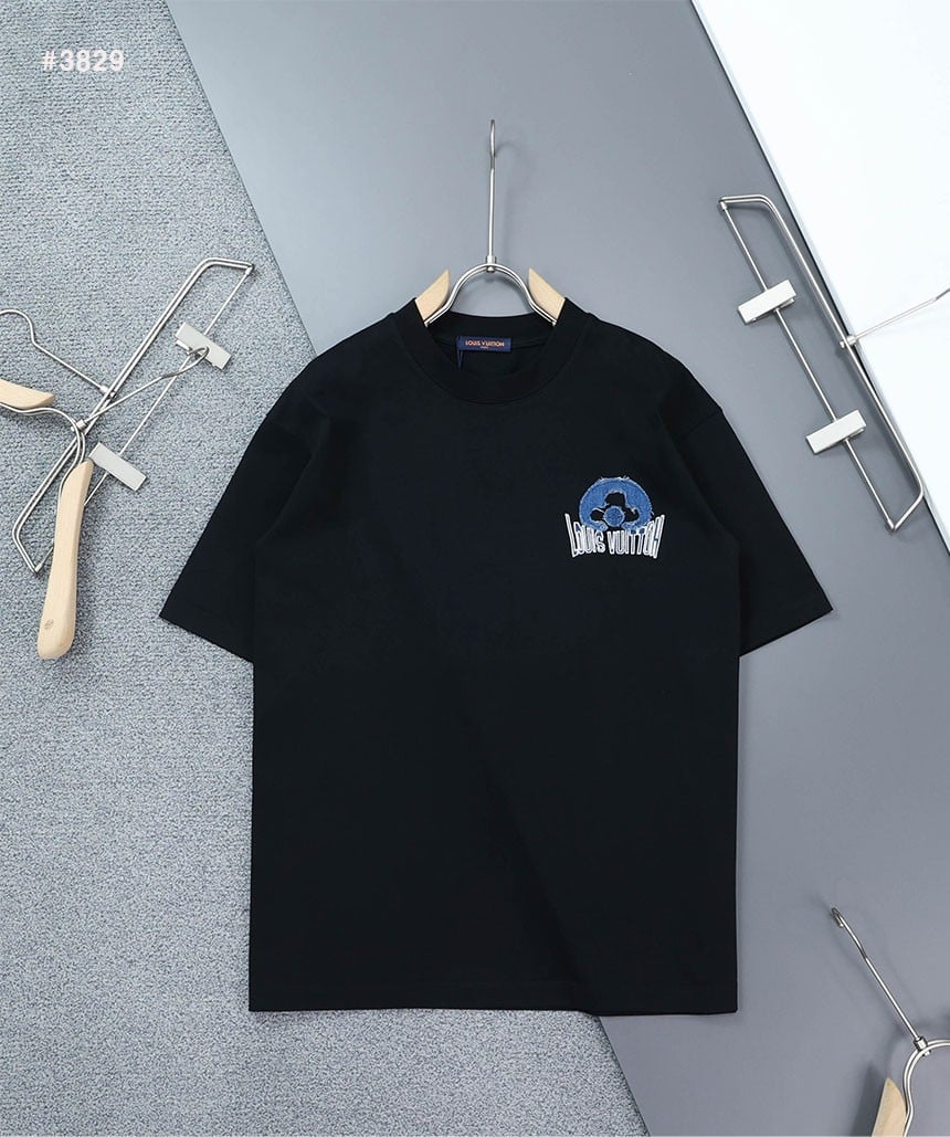 🍀 [LOUIS VUITTON] 루이비통 빈티지 데님 모노그램 이니셜로고 라운드 반팔 티셔츠 🍀