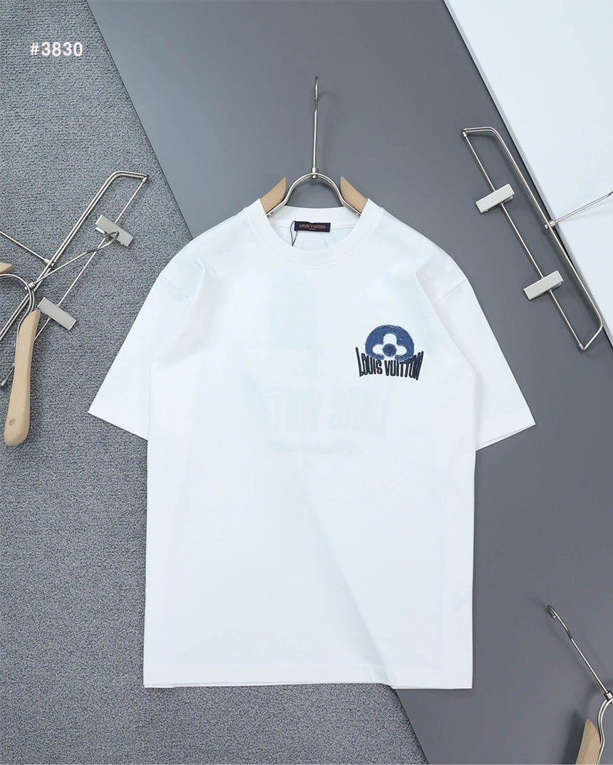 🍀 [LOUIS VUITTON] 루이비통 빈티지 데님 모노그램 이니셜로고 라운드 반팔 티셔츠 🍀